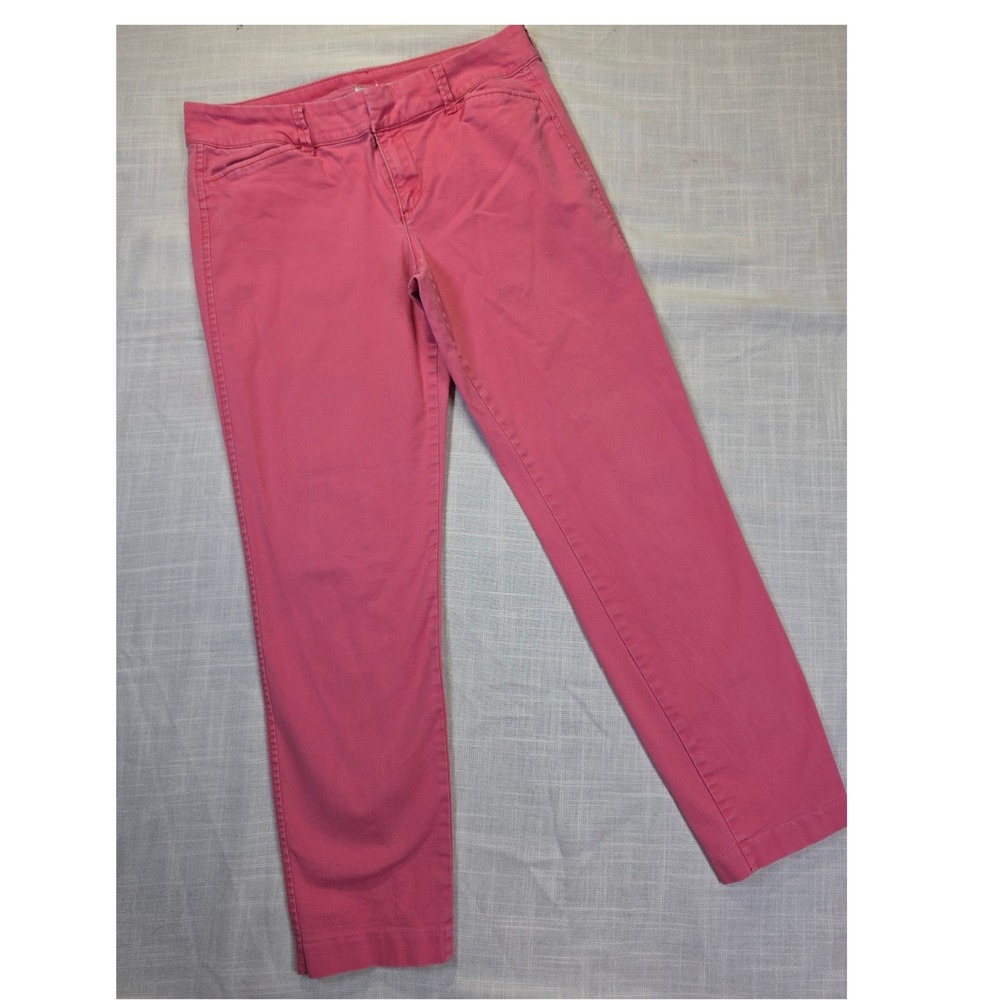 Old Navy Pixie Pants Womens 4 Regular Pink Chino Mid Rise Stretch Slim Ankle Leg